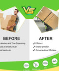 Comparison of laborious manual moving versus the Huge 1200w Electric Stair Climbing Hand Truck for Moving Heavy Loads.
