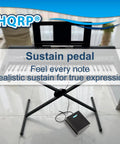 Sustain Pedal For Yamaha Digital Pianos And Keyboards No Hassle Plug And Play FC5 Replacement With One Quarter Inch Jack shown