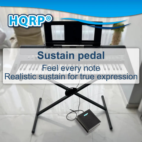 Sustain Pedal For Yamaha Digital Pianos And Keyboards No Hassle Plug And Play FC5 Replacement With One Quarter Inch Jack shown
