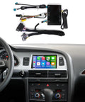 Wireless CarPlay And Android Auto Retrofit Kit For Audi A6 S6 (2010-2011) And Audi Q7 (2010-2015) With Factory MMI 3G System Decoder Box Upgrade MirrorLink Support For Enhanced Infotainment installed in car dashboard