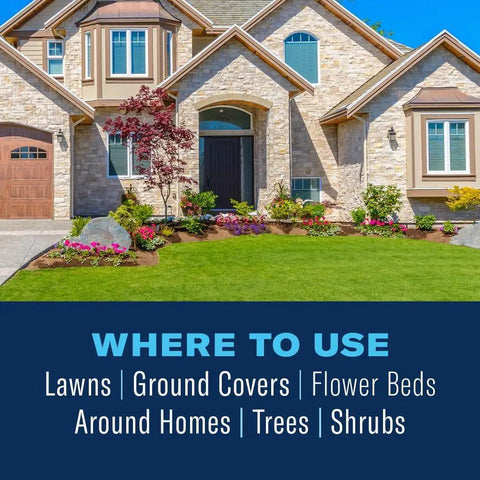 Image of a house with lawn showcasing where to use the Complete Insect Killer For Soil And Turf 10 Lb Granules Kills Surface Insects