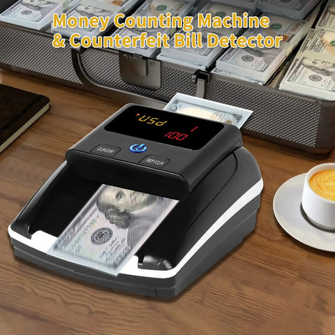 Portable Mini Money Counter And Counterfeit Detector With MG IR Image And Paper Quality Size Thickness Detection