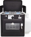 Portable Propane Outdoor Oven And Two Burner Stove With Auto Ignition Built In Thermometer Overheat Safety Shutoff CSA Approved
