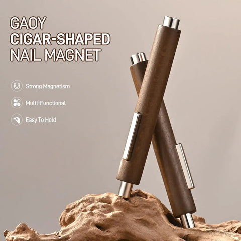 3 In 1 Cat Eye Nail Magnet Kit For DIY Manicures, brown cigar-shaped magnetic tool on display