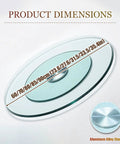 Two Tier Tempered Glass Lazy Susan Turntable For Tabletop Serving 360 Degree Silent Rotating Tray dimensions display