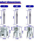 Internal And External Pipe Threading Tool Set For PVC Pipes One Half Inch Three Quarters Inch And One Inch Pro Electric Drill Compatible Pipe Threader Kit 3 Pcs For Quick Tapping And Easy Thread Cutting On Plastic Pipes dimensions diagram