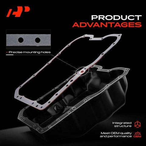 Engine Oil Pan Gasket Set For 3.7L V6 Engines Fits Ram 1500 with windage tray and mounting holes