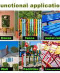 Functional applications showcasing HVLP Paint Sprayer With Brushless Motor and Precise Flow Control on a house, fence, wall, and facilities.