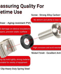 Badass M6 Cage Nuts With 16mm Screws For Rack Mount Server Cabinets And Network Gear Nickel Plated Rust Resistant Server Rack Hardware 100 Piece Set No Sweat Install Setup in detailed diagram showing components.