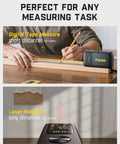 2 In 1 Laser Distance Meter And Digital Tape Measure With 165 Ft Range And 9.8 Ft Tape HD Color Display Rechargeable 6 Units