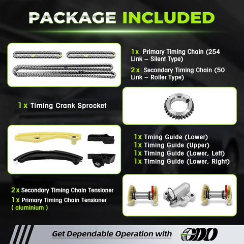 3.5 EcoBoost Timing Chain Kit With Tensioner For 2011 To 2017 3.5L EcoBoost Engines In F150 Flex Taurus Edge Explorer