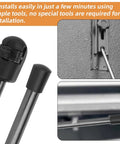Top Shelf Tonneau Cover Lift Strut Replacement 2 Pack For Bakflip Hard Tri Fold Truck Bed Covers showing installation details.