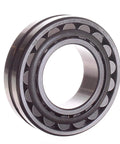 Heavy Duty Run Wild Spherical Roller Bearing With Tapered Bore And Reinforced Steel Cage 45mm ID 85mm OD 23mm Width viewed from the side.