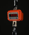 Heavy Duty Digital Crane Scale With Bright LED Screen And Two Pound Increments Spanning Six Thousand Lbs Capacity display with hook.