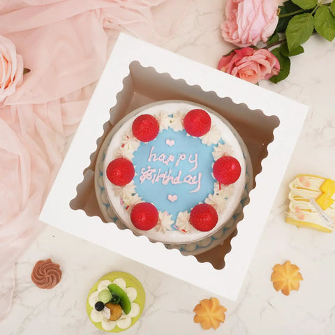 5 Pack 8 Inch Cake Boxes Built Tough With Heavy Duty Cardboard And Big Clear Window Bakery Containers For Grab And Go Treats Cake Carriers And Darn Good Dessert Packaging Gear