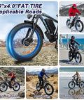 All Wheel Drive Electric Mountain Bike For Adults With Dual 1500W Motors, versatile on snow, city roads, stones, mountains, beaches