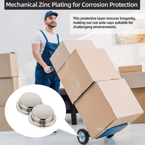 8 Pack Spring Steel Push On Pushnut Caps With Mechanical Zinc Plating For One Half Inch Axles On Hand Trucks Rolling Bins And Lawn Wagons