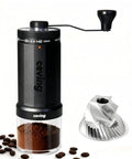 60g Large Capacity Manual Coffee Grinder With 40 Adjustable Settings, Stainless Steel Burrs, Portable Hand Mill, Black, side view