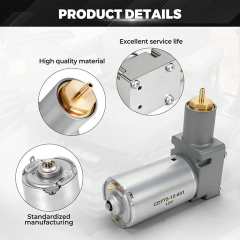 Heavy Duty 12V Air Ride Seat Compressor Fits Grammer Chicago Maximo Actimo MSG93 MSG95 MSG97 Primo Compacto GR1220254 detailed view of motor and components.