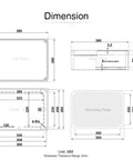 Dimensions for Junction Box With Mounting Plate For DIY Projects All In One Waterproof IP67 Dustproof ABS Enclosure 15 By 11 By 5.1 Inches
