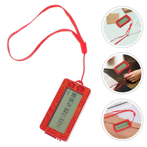 Transparent Mini Lucky Number Picker For Parties with red strap and clear display showing random numbers, handheld portable game prop