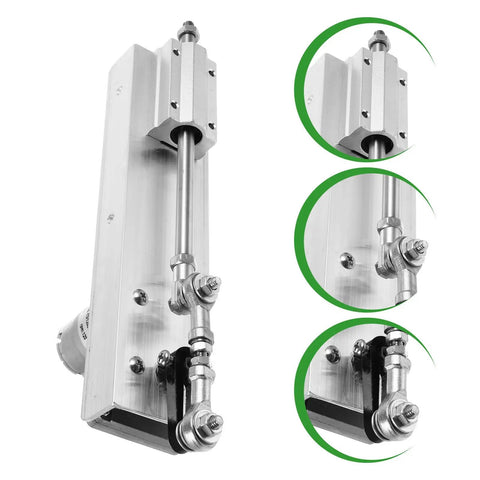 Super Cool Adjustable Linear Actuator Motor With Speed Controller Built Tough High Rigidity Aluminum Alloy Plus Stainless Steel For Micro Devices And Electric Gear Shifting Smooth Stroke Range 2 To 8cm close-up view of aluminum actuator motor components.