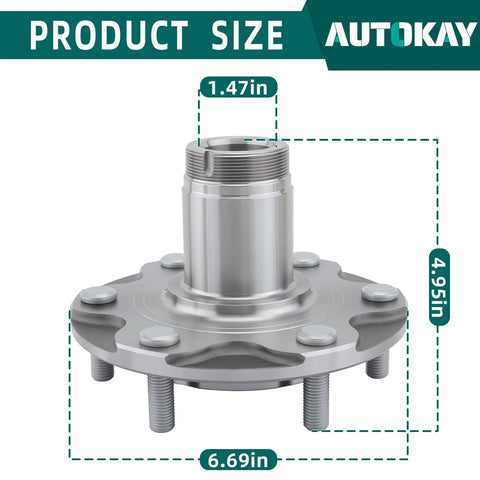Two Front Wheel Hub Bearing Kits That Fit Toyota Tundra 2000 To 2006, Tacoma 1999 To 2004 2.7L, shown in product size view