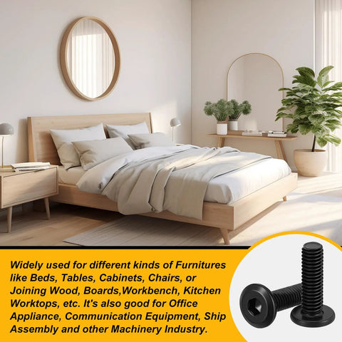 Heavy Duty Carbon Steel M6 X 20 Millimeter Socket Head Cap Screws With Spanner in a modern bedroom setting.