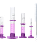 Durable Pro Grade Borosilicate Glass Measuring Cylinder Set With Hex Base And Brush Includes 10 ML 25 ML 50 ML And 100 ML Cylinders