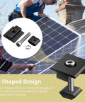 10 Pack Aluminum T Shaped Solar Panel Center Clamps with M8x49mm screws on metal roof installation