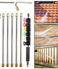 Brass Pressure Washer Extension Wand 120 Inch Telescoping Gutter Cleaning Tool For 4000 PSI Power Washers Replacement Lance with nozzles