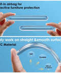 Clear Wall Protectors 6 Pack For Furniture Fridge Door Stopper, built-in airbag, PVC material, shown in hands.