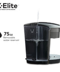 Kick Up Your Morning Routine With This Dope Single Serve Coffee Maker Featuring K Cup Compatibility Strong Brew And Iced Settings Programmable Temp Control Plus Multiple Cup Sizes In Solid Brushed Slate with 75oz removable water reservoir.