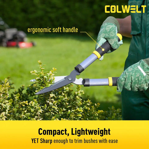 Three Piece Garden Shears Set With Loppers, Hedge Clippers And Pruning Shears, showcasing ergonomic soft grip handles in use