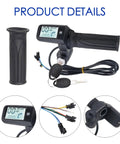 All In One Full Twist Throttle For Electric Bikes And Scooters 6 Pin 36V 48V 60V With LCD Speed Display And Key Switch