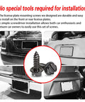 Badass Rustproof 304 Stainless Steel License Plate Screws, Heavy Duty Shock Resistant Bolt Set, Black for easy installation on vehicles.