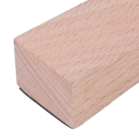 Four Pack Wooden Door Stops With Non Slip Wedge Grip in beech wood close-up view showing smooth texture for home and office use.