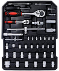 Socket and ratchet set from 899-Piece All-In-One Home Repair Tool Set With Rolling Toolbox Case And Four Drawers For DIY Home Projects