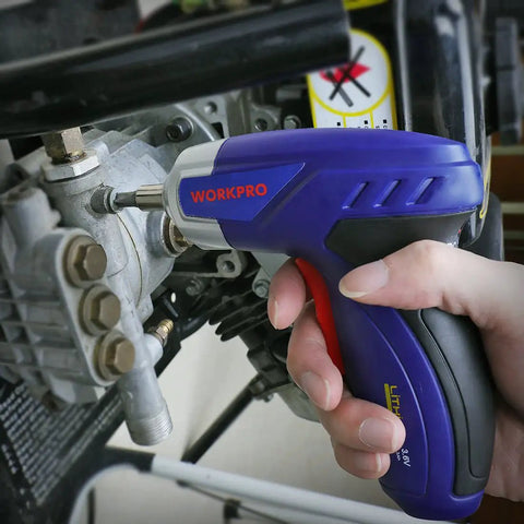 Using 3.6V cordless screwdriver from 125 Piece Household Tool Kit With 3.6 Volt Cordless Rechargeable Screwdriver And 13 Inch Portable Carry Bag.