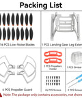 Packing list of DJI Mini 2 Series Drone Accessories Kit with 16 Pro Grade Low Noise Propellers and 24-piece set details.