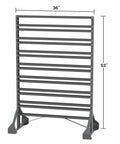 Two Sided Steel Rail Garage Organizer For Mounting AkroBin Storage Bins, Built Tough Heavy-Duty Wall Mounted Rack, 36W X 20D X 53H