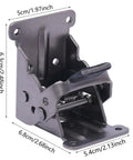 Four Pack Heavy Duty Self Locking Furniture Hinges Engineered For 90 Degree Right Angle Setups, metallic, 6.8cm x 6.3cm size, for tables.