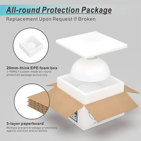 Packaging for 11 Inch Vessel Sink Bowl For Small Bathrooms, with foam and cardboard layers for protection.