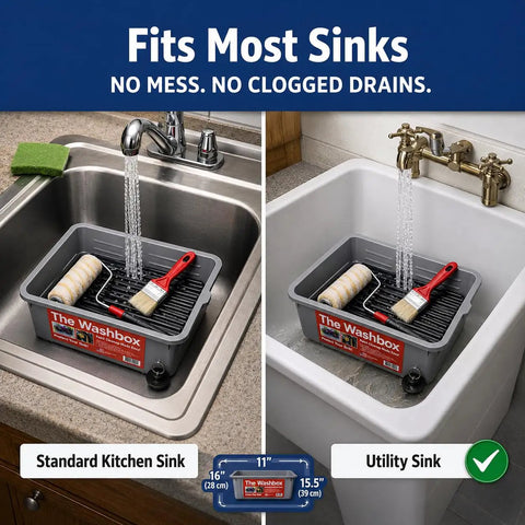Sink Insert For Easy Paint Cleanup With Brush And Roller Cleaner Tray Paint Tool Washer System Fits Most Sinks Made In USA