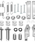 Stainless Steel Parking Brake Hardware Kit LH And RH For 1965 1982 Corvette C2 C3 Replacement Set components displayed neatly.