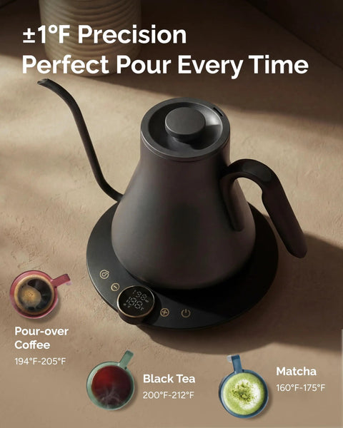 Gooseneck Electric Kettle With Precise Temperature Control Plus Or Minus One Degree Fahrenheit, BPA Free Stainless Steel Interior