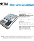 63/37 Rosin Core Solder Wire For Electronics Components And DIY Repairs, Low Temperature Tin Lead Solder, 0.8mm Diameter, 50g Roll