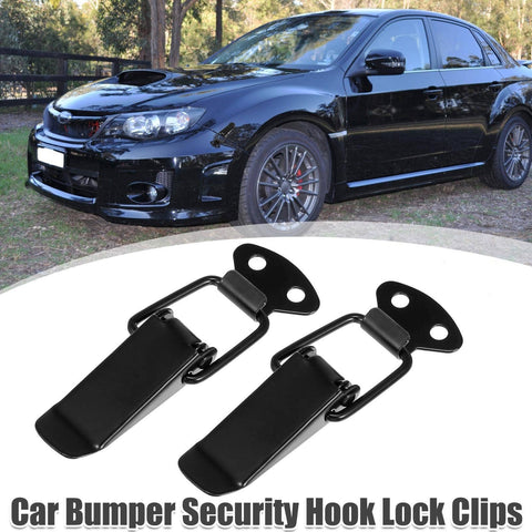 Heavy Duty Car Bumper Clips 4 Pack Quick Release Hasps displayed with black car background