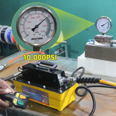Heavy Duty 10,000 PSI Air Hydraulic Pump With Wireless Remote Control and Half Gallon Oil Reservoir for Smooth No Sweat Operation on Job Sites Rock Solid Build and Effortless Handling for Any Project