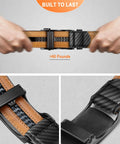 Hands adjusting Lightweight Mens Ratchet Belt With Fixed Length Easy Click Mechanism Non Trimmable Fit For 32 To 38 Inch Waist